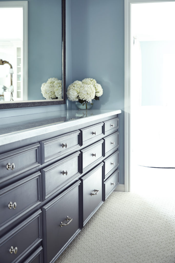 Built-in dresser across from the closet